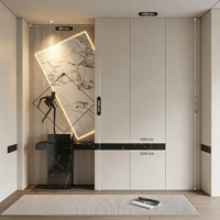 Armoire à chaussures encastrée grande capacité pour entrée, style luxe léger, pour projets de villas