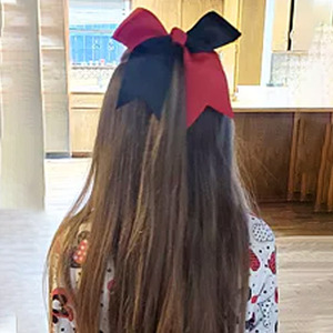 Grandi Fiocchi per Capelli Bicolore da 8 Pollici, Fermacoda Fatti a Mano per Ragazze Adolescenti, Cheerleader e Sport - Product Image 2
