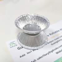 ZUVERLÄSSIGE 50ml Einweg-Aluminiumfolie Eierkuchenform Muffinförmchen Lebensmittelechter Kunststoffdeckel 76*23mm Restaurantgebrauch Fabrikpreis