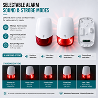 Avertisseur sonore DS-900L 12V 118dB avec balise LED, sonore extérieur filaire avec batterie de secours pour système de sécurité FC 7668PRO
