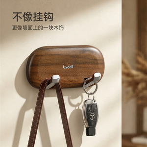 Bydoll Wood Wall Mounted Hook Suction Cup Coat Rack For Bathroom Kitchen Toilet - Product Image 2