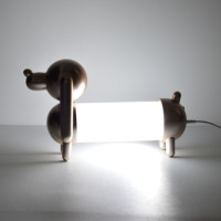 Veilleuse LED USB DC en résine en forme de chiot mignon, intensité réglable, contrôle de la luminosité par pression prolongée, pour chambre d'enfant et chevet