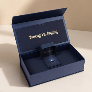 Cajas de Anillos de Diamantes Rectangulares Magnéticas con Logotipo Personalizado, Ecológicas y de Lujo para Propuesta de Matrimonio, Venta al Por Mayor - Product Image 3