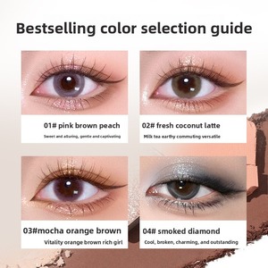 Palette de fards à paupières quatre couleurs Rose Marron Tons Terreux Fumés Scintillants Nacrés Poudre de maquillage à paillettes fines - Product Image 2