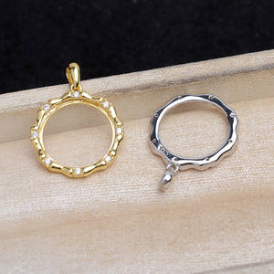 Pendientes de Plata 925 con Diseño de Bambú, Joyería de Perlas DIY con Colgante de Concha de Tomac Semiterminado, Cuentas de 3mm, 5899 - Product Image 3