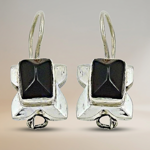 Geometric 925 <b>Silver</b> <b>Stud</b> Earrings Garnet Bezel Setting Minimalist Luxury Women's Jewelry <b>Silver</b> Plated Wedding Everyday Wear - Product Image 2