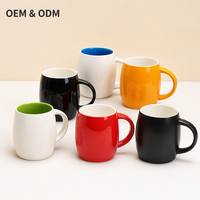 Tasse à ventre en céramique de grande capacité Tasse à tonneau simple Design Coffee Parties Hot Thermal In-Store Gift Printed Logo