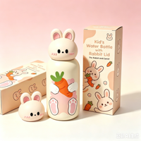 Bouteille d'eau isotherme pour enfants avec couvercle motif animal de dessin animé, 350 ml/500 ml, en acier inoxydable 18/8 à double paroi sous vide – Meilleure vente