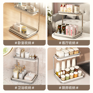 Double Layer Spice Rack L Size Airtight Condiment <b>Storage</b> <b>Kitchen</b> Countertop Organizer Rectangle Design - Product Image 4