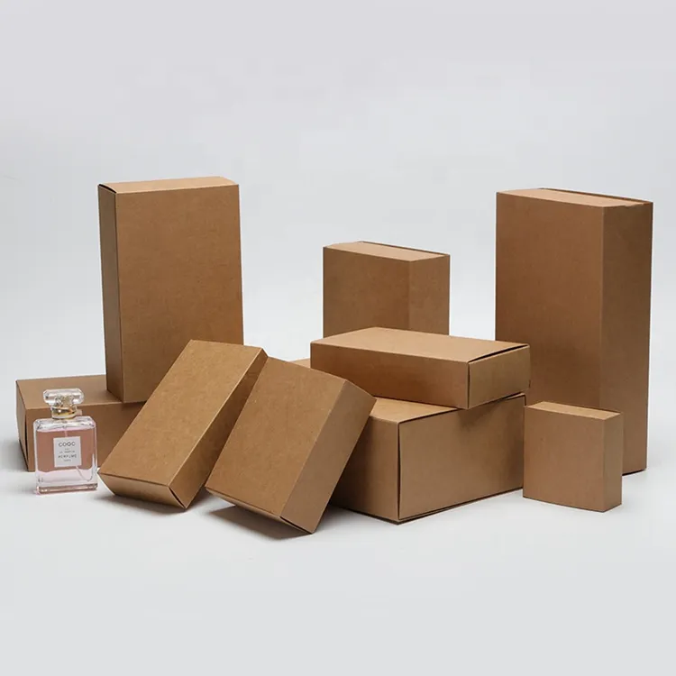 Hediye paketleme toptan özelleştirilmiş kağıt kutusu Logo baskı Kraft kağıt çekmece kutusu