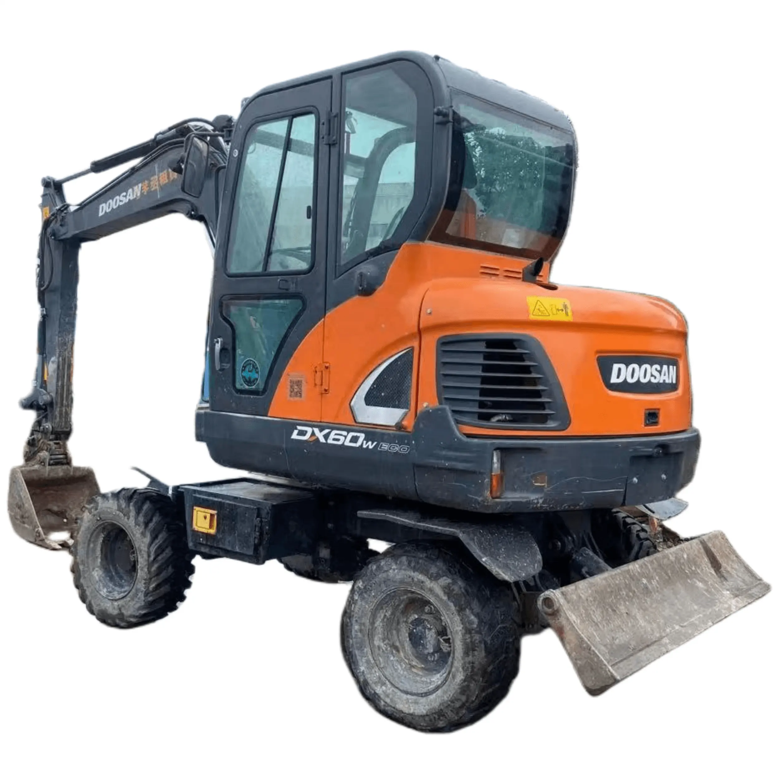 मूल कोरियाई प्रयुक्त मिनी उत्खनन Doosan DX60W-9C DX60 DX60W 6 टन छोटा पहिया उत्खनन