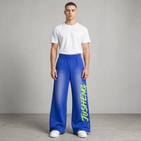 Pantalon de jogging ample pour homme, coupe large, taille haute, effet délavé à l'acide