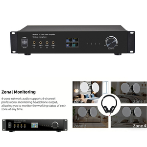 Amplificateur réseau CL-4 4 zones 50W x 16 canaux 5.0 apt-X HD pour karaoké à domicile avec HDMI ARC et outil PC - Product Image 1