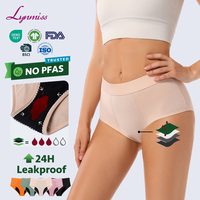 Culotte Menstruelle Femme Colorée en Coton Biologique et Bambou, Sous-Vêtements Menstruels Réutilisables Anti-Fuites pour Flux Abondant