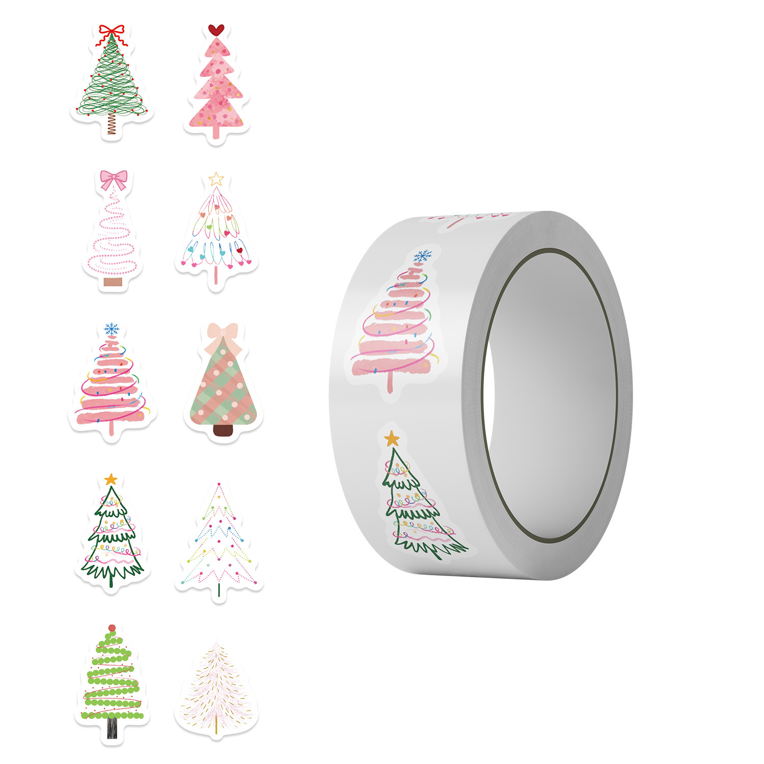 Jjt269 rouleau d'autocollants pour sapin de Noël