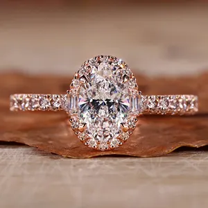 Personalizado VVS IGI GIA certificado HPHT CVD laboratorio crecido diamante 10K 14K 18K oro Real joyería fina compromiso anillo de bodas para mujer hombre