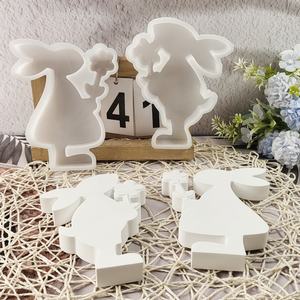 Moldes de fundición de resina hechos a mano para adornos decorativos DIY estilo Ins molde de estatuilla de conejo de silicona X0518 - Product Image 5