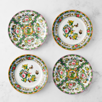 Service de table en porcelaine florale Famille Rose colorée, assiettes en céramique de style chinois vintage, vaisselle de luxe pour mariage et réceptions