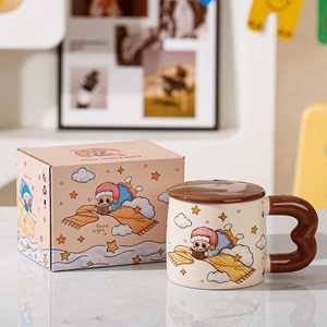 Tazza in Ceramica con Coperchio, Design Cartoonesco e Carino, Set 'Goodnight' per Coppie, Regalo Aziendale per Amici, Novità - Product Image 2