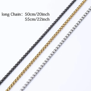 Kalung Rantai Kotak Baja Tahan Karat <span class=keywords><strong>Retro</strong></span> untuk Pria Wanita Warna Emas Perak Choker Perhiasan Logam Aksesoris DIY - Product Image 2
