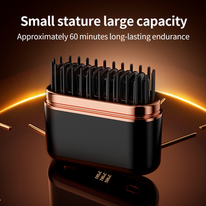 Dual-Use Mini <b>Wireless</b> Electric Hair Brush New Portable Lazy Roll <b>Straightener</b> with Heating Charging Brush Straight Hair Comb - Product Image 2