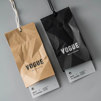 Étiquettes de vêtements écologiques en carton et papier kraft, étiquettes brunes imprimées en relief pour les vêtements de boutique, les sacs et les chaussures