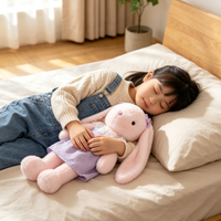 Jouets en peluche lapin à longues oreilles Kawaii, adorables lapins habillés, animaux en peluche, poupées, vente en gros, cadeaux de Pâques pour enfants et décoration intérieure