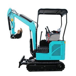 Mini-excavatrice sur chenilles bleue à faible consommation de carburant pour la construction et l'aménagement paysager - Product Image 5