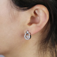 Boucles d'oreilles en cuivre en forme de U avec zircon, tendance, pour femmes, à porter au quotidien