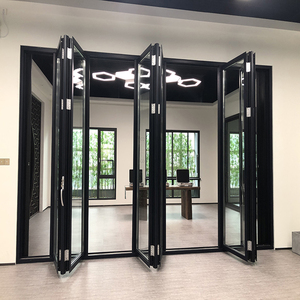 Puerta Plegable y Corredera Personalizable para Balcón <span class=keywords><strong>de</strong></span> Villa, Diseño <span class=keywords><strong>de</strong></span> Grano, Puerta Plegable <span class=keywords><strong>de</strong></span> Vidrio Acordeón <span class=keywords><strong>de</strong></span> Aluminio - Product Image 4