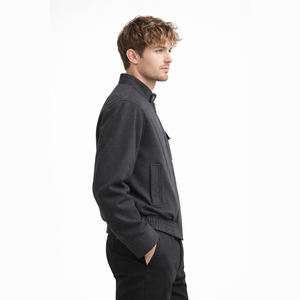 Высококачественная спортивная зимняя ветровка, мягкая укороченная куртка-бомбер, мужское шерстяное пальто - Product Image 2