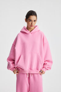 Sweat à capuche en molleton coupe boxy personnalisé 370 g/m² de haute qualité, effet délavé vintage, déchiré, avec impression DTG et broderie, style streetwear - Product Image 3