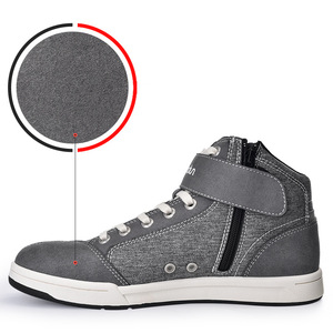 Botas de Motociclismo Boton Grises con Punta Redonda, Transpirables, Amortiguadoras de Impactos, para Ciclismo al Aire Libre - Product Image 1