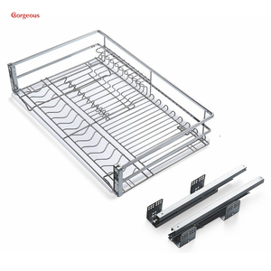 Giá để bát đĩa, giá úp chén, giá để đồ bằng thép không gỉ, ngăn kéo trượt đóng êm, phụ kiện nhà bếp, giỏ kéo - Product Image 5