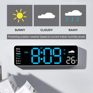 Rekabetçi fiyat hava sıcaklığı dikdörtgen uzaktan kumanda ev için büyük ekran akıllı haneli Led elektronik duvar saati - Product Image 3