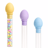 Tubes en plastique transparents de qualité alimentaire pour décoration de fête, avec couvercle, pour bonbons, sucettes et chewing-gum