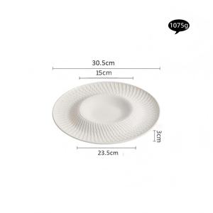 Assiette en céramique jetable de luxe nordique, écologique, blanche, ronde, pour mariage, steak, pâtes - Product Image 6