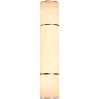 Applique murale cylindrique de luxe en albâtre espagnol naturel moderne avec LED pour salle de bain, télécommande, intensité variable, lumière chaude 3000K