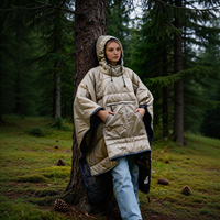 Couverture de camping portable, poncho à capuche, sac de couchage chaud et imperméable pour la randonnée, les voyages, les situations d'urgence, les activités de plein air