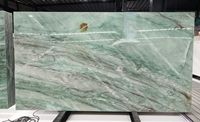 Quartzite vert Da Vinci pour carreaux muraux, dalle de marbre vert, table basse en marbre vert, table à manger, dalle de pierre vert émeraude de luxe