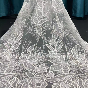 Elegant Chantilly <strong>Lace</strong> <strong>Fabric</strong> for Bridal Wear Delicate Floral Pattern <strong>Soft</strong> Touch Non - Itchy Material Ideal Tailoring - Product Image 2