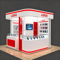 Vitrine mobile Kiosque de téléphone portable pour le shopping Éclairage LED Vitrine en verre Centres commerciaux de détail Kiosque de réparation de téléphone