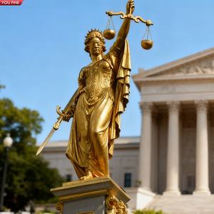 Escultura de Bronce Dorado de la Dama de la Justicia de Tamaño Real YOUFINE, Decoración de Exterior con Temática Jurídica para <span class=keywords><strong>Plaza</strong></span> de <span class=keywords><strong>Tribunales</strong></span>, Edificio Gubernamental - Product Image 6