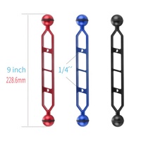 Takenoken caméra photographie natation plongée en alliage d'aluminium tige d'extension double balles bras pour Gopro torche sous-marine lumière vidéo