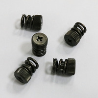 Vis de panneau captive M4 M5 M6 M8 en acier au carbone zingué, finition noir canon de fusil, avec ressort intégré pour fixation de meuble