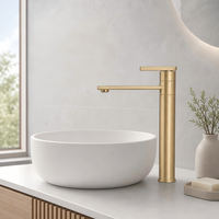 Robinet de lavabo de comptoir moderne et luxueux à poignée unique, résistant aux traces de doigts, avec cartouche en céramique