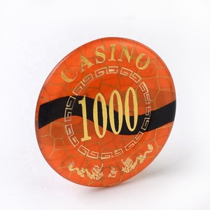 Jetons de poker personnalisés en acrylique avec estampage doré, durables et écologiques, formes carrées, roulettes pivotantes, marque HH - Product Image 6