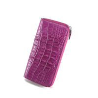 Dompet Ponsel Kulit PU Buaya Tinggi Wanita, Dompet Ponsel Kulit PU Gaya Panjang Kustom Multifungsi untuk Wanita