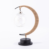 Lampe de table LED ronde moderne en fer PET blanc chaud, alimentée par piles, avec boule lumineuse à ressort, intensité variable, DC6V, IRC80