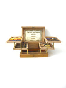 折りたたみ式 アコーディオン 天然木製 ペイントボックス 水彩絵の具箱 アーティスト向け 木製収納オーガナイザー - Product Image 4